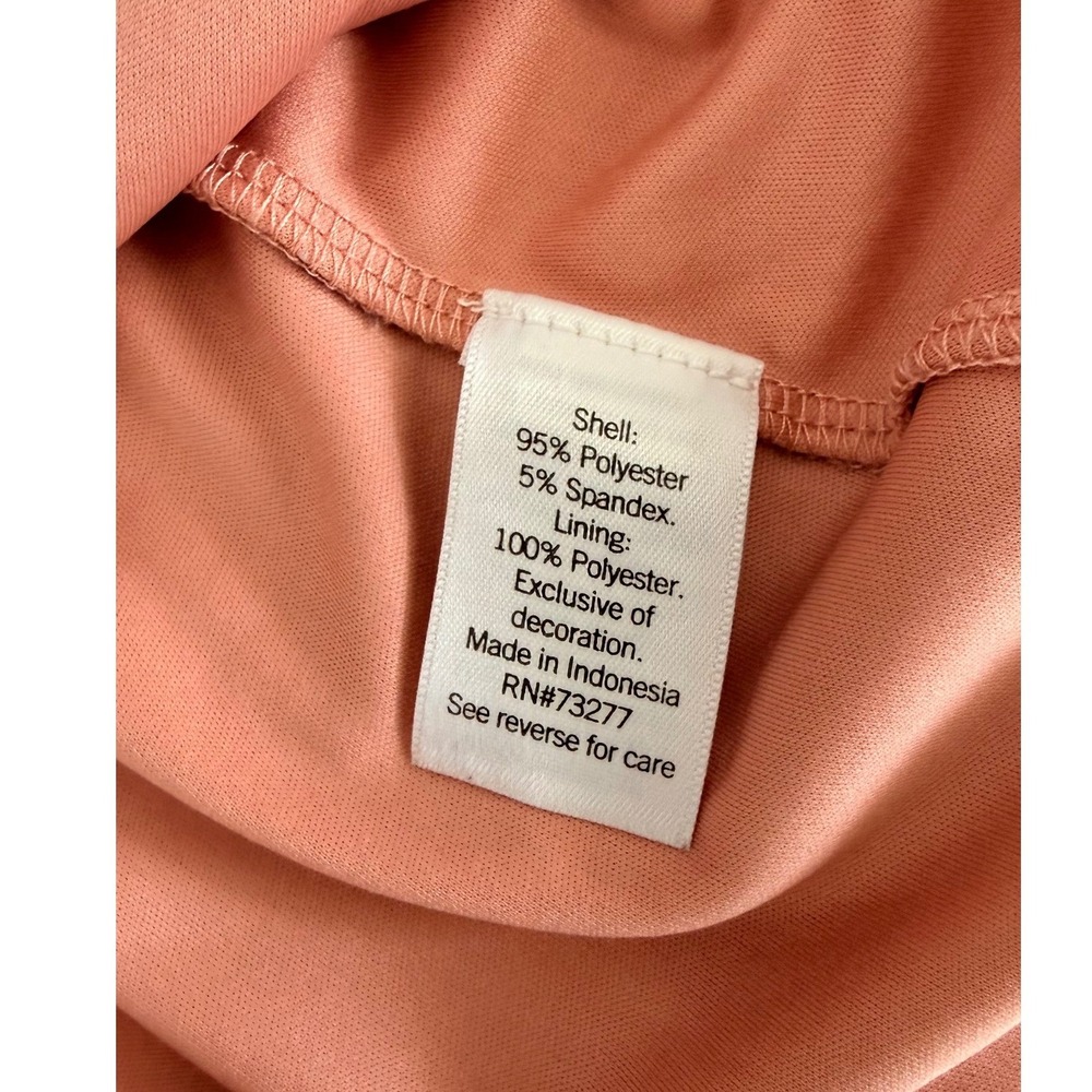 LC Lauren Conrad Pink Peach Sequin Flutter Sleeve Shift Dress Size Medium - Picture 11 of 11